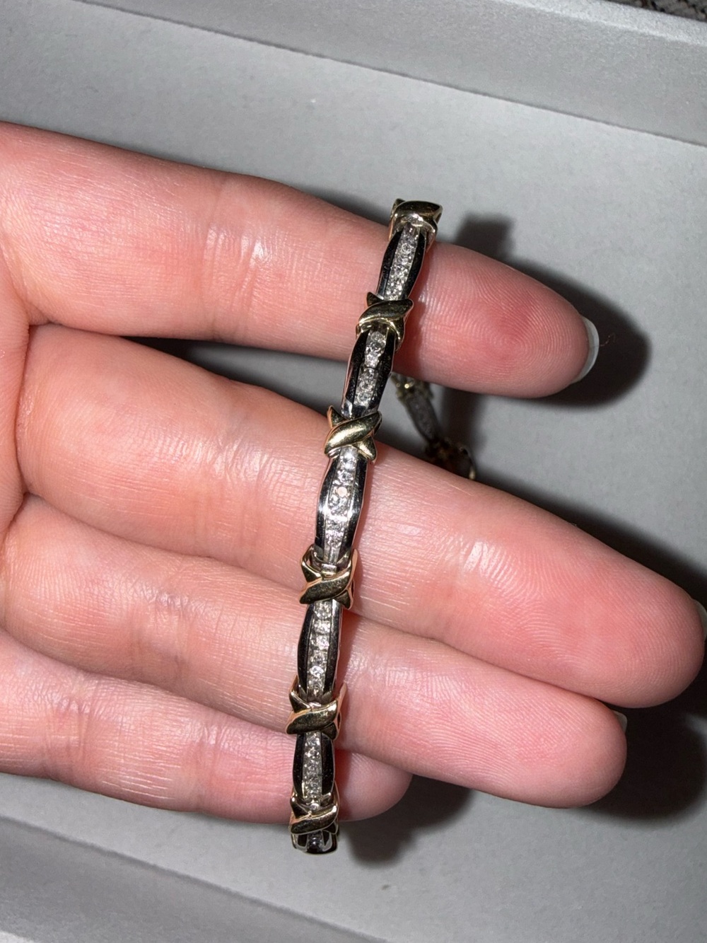 Vintage Two-Tone 10k gold diamond bracelet